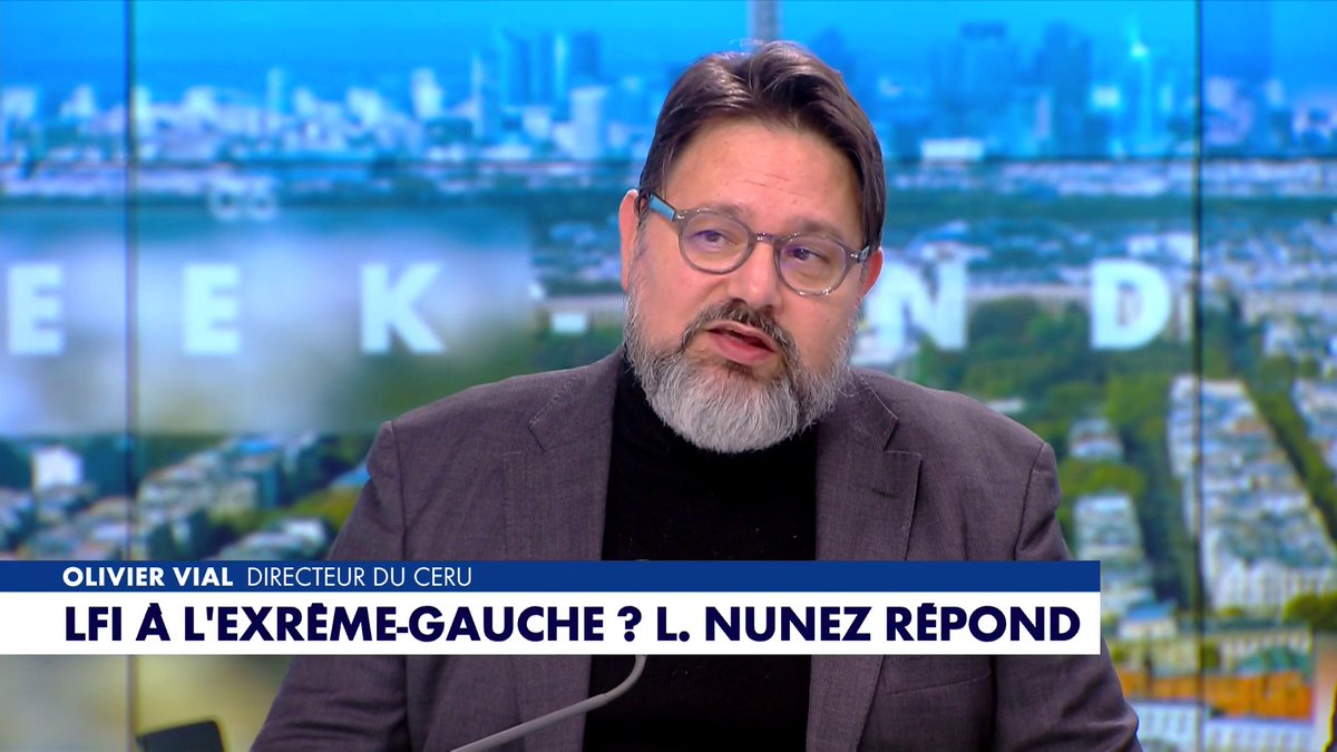 Le directeur du Ceru Olivier Val sur LFI : «Ce qui fait la différence entre l'extrême gauche et l'ultragauche, c'est le recours à la violence politique, et les branches jeunes de LFI ont multiplié les agressions» dans #MidiNewsWE