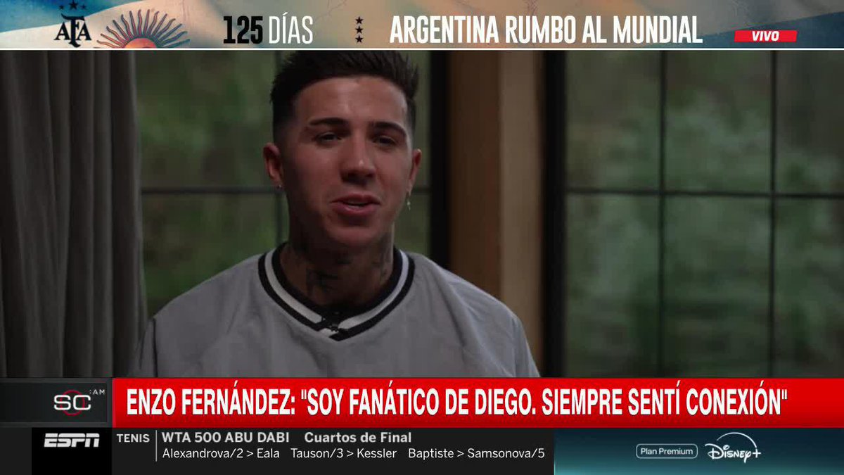 enzo contando que en sus primeros partidos en el chelsea se llevaba una camiseta de maradona para que le diera suerte él dijo: soy argentino me sobran los huevos 🇦🇷