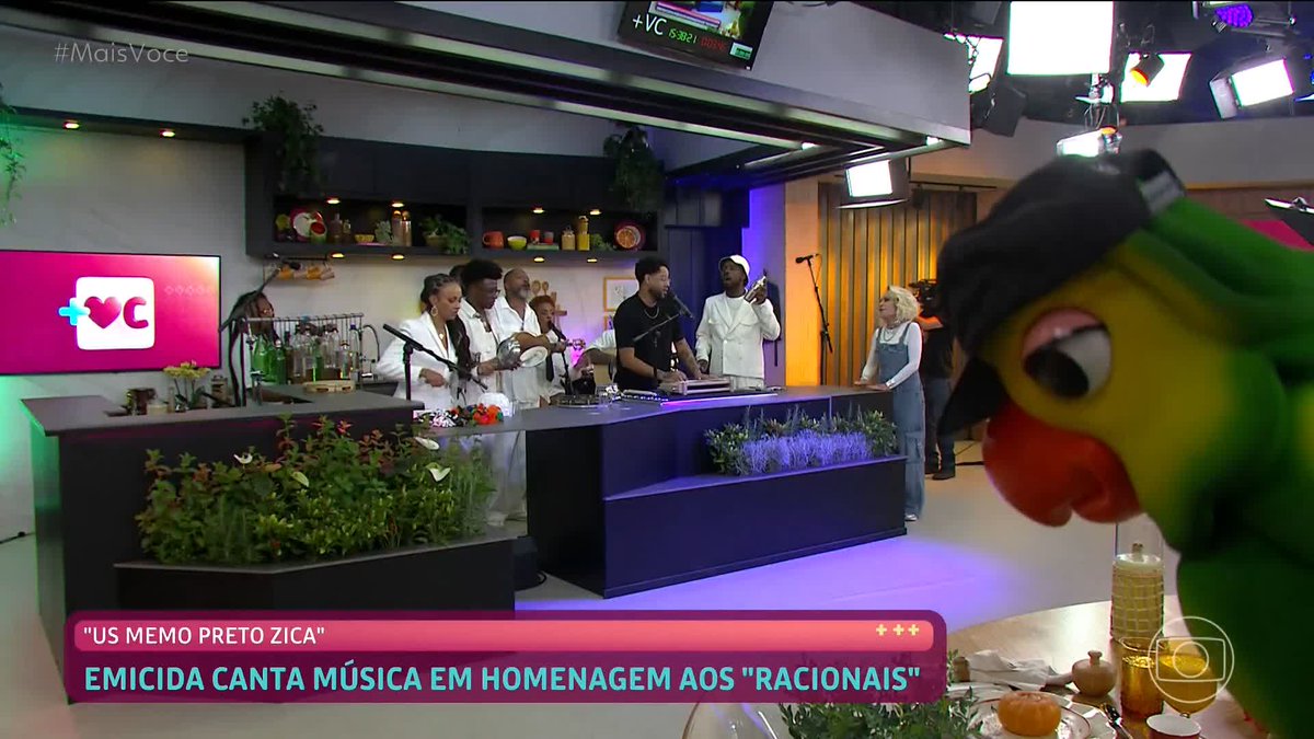 ao vivo no #MaisVocê, emicida canta 'Us Memo Preto Zica', música em homenagem aos Racionais 🌟🎶