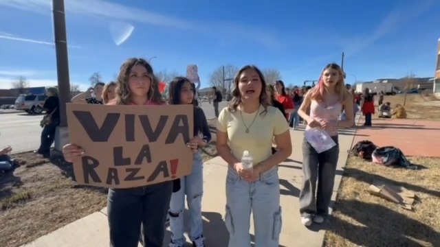 Listen to them. Lakewood High School students in Colorado protesting ICE on Thursday.