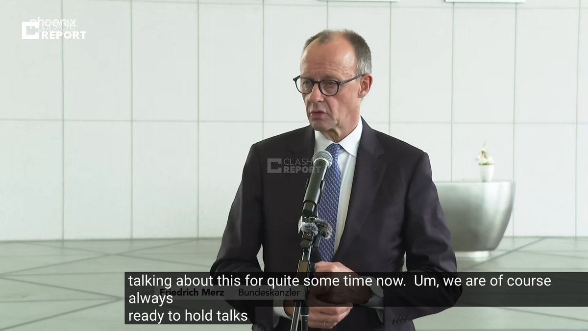 Germany's Merz: We are always prepared to talk to Russia. But we will not open parallel negotiation channels. The key to ending this war lies in Moscow.
