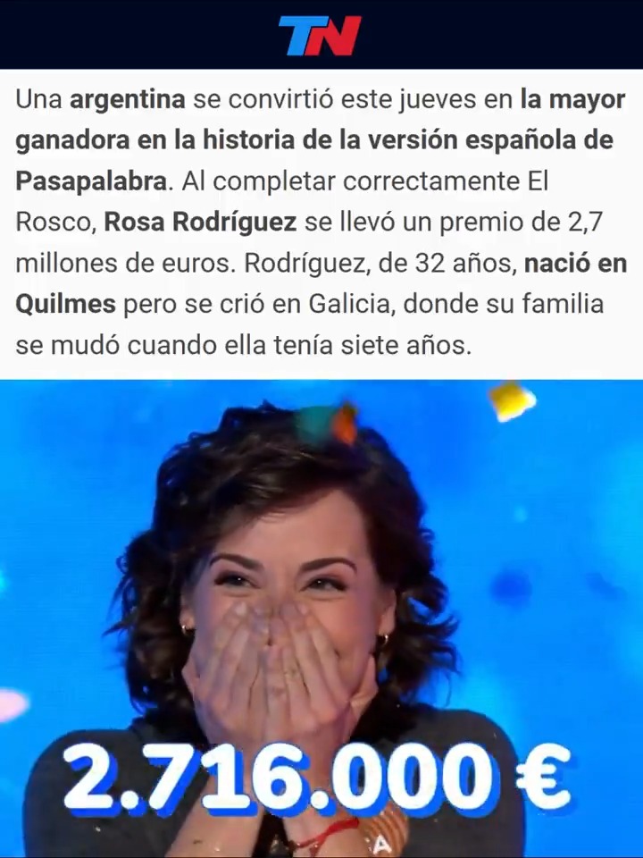 "Pasapalabra": Porque una participante nacida en Argentina se convirtió en la mayor ganadora de #PasapalabraEspaña