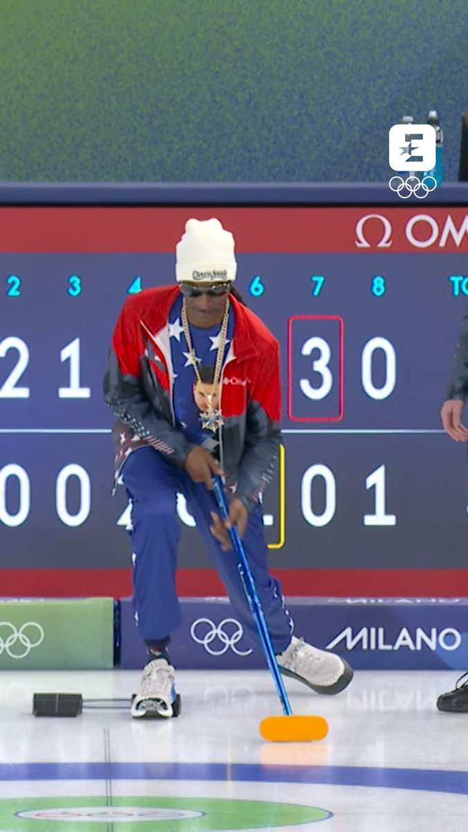 Snoop Dogg a testé le curling (et il est hyper à l'aise 🙃) Regardez les Jeux Olympiques de #MilanoCortina2026 en intégralité sur Eurosport et HBO Max