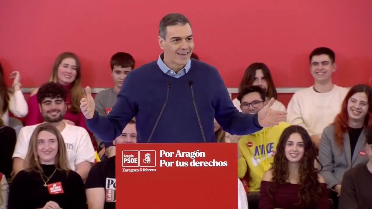 Que lo sepa la gente: El domingo en Aragón, los votos del Partido Popular van a la ultraderecha y los de la ultraderecha van al PP. Solo Pilar Alegría y el PSOE pueden frenarlo y poner rumbo al futuro.