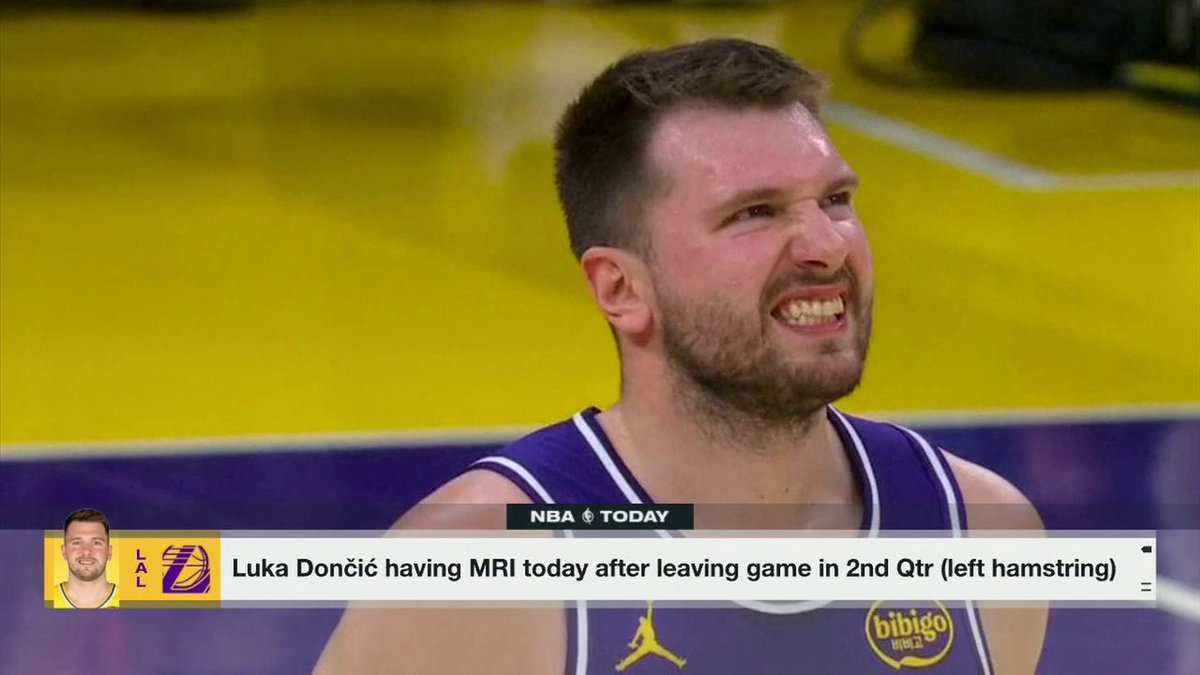 Luka Doncic left Thursday night's Lakers game against the 76ers with a hamstring injury. Dave McMenamin provides the latest update ✍️