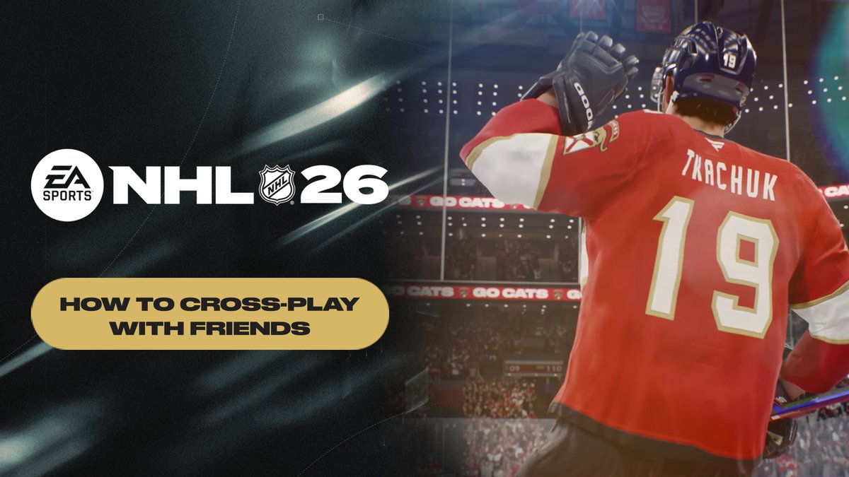 Ready to compete with your friends in #NHL26? Turn on cross-play to match with players across Xbox and PlayStation®. Here's how it works ⬇️