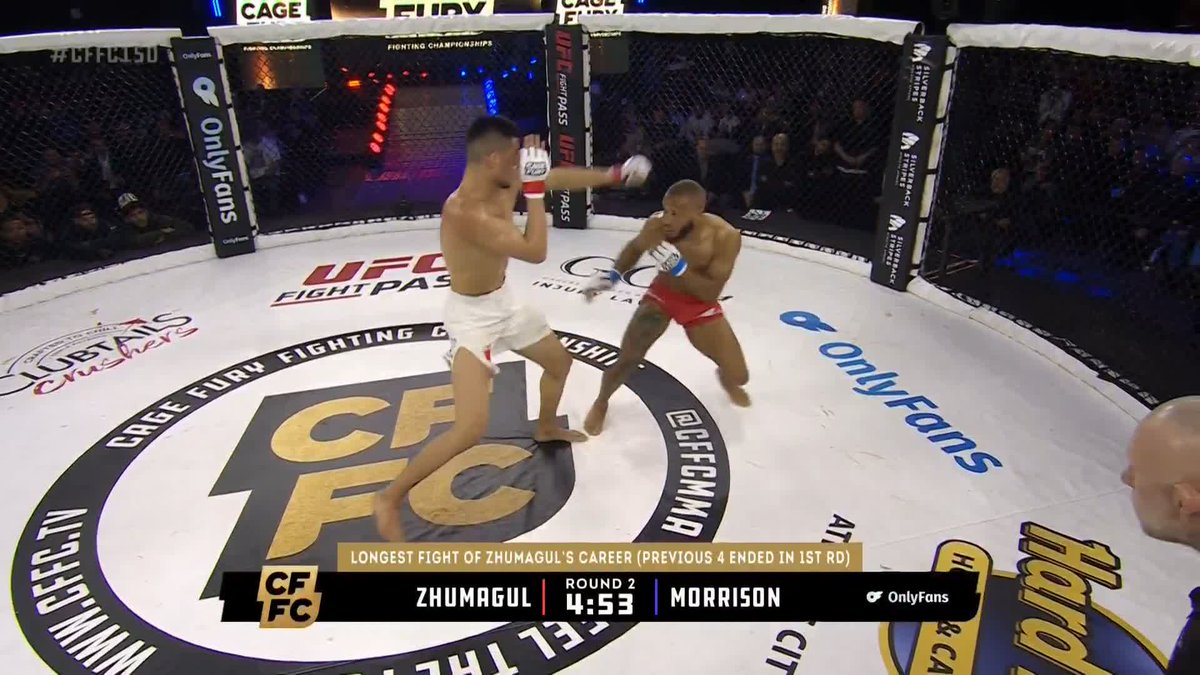 SPINNING BACK ELBOW AND A CHOKE FROM BUSURMAN ZHUMAGUL This guy is legit. #CFFC150