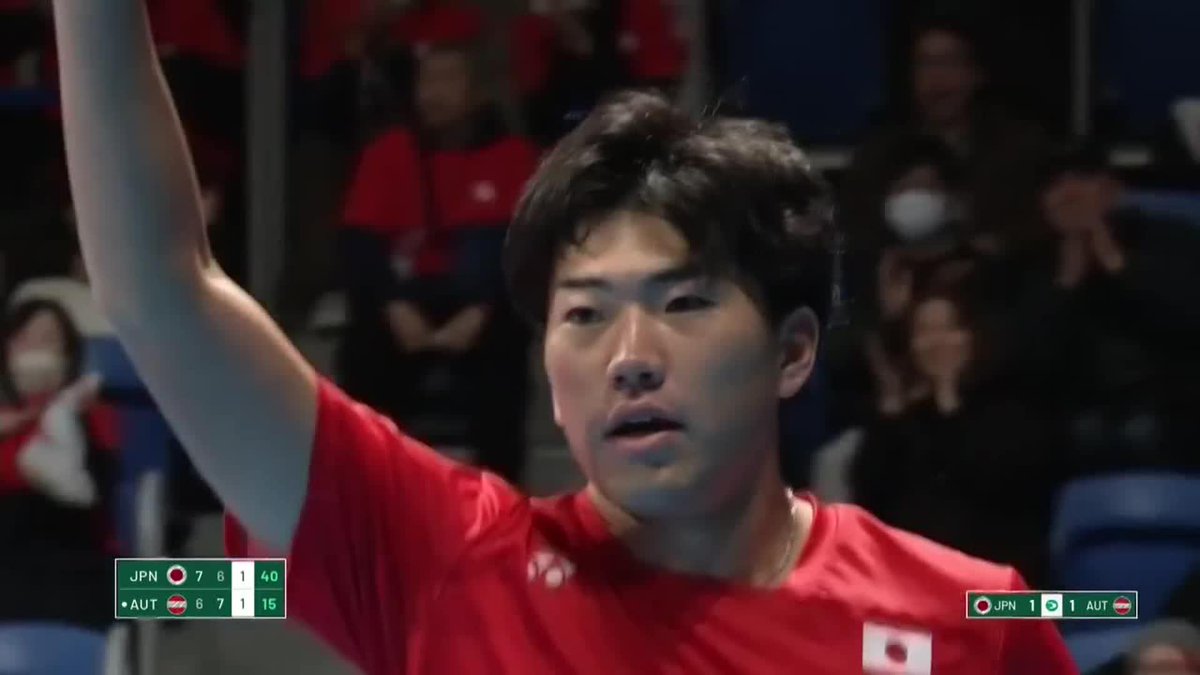 Takeru Yuzuki with a STUNNER to break 😱🇯🇵 #DavisCup