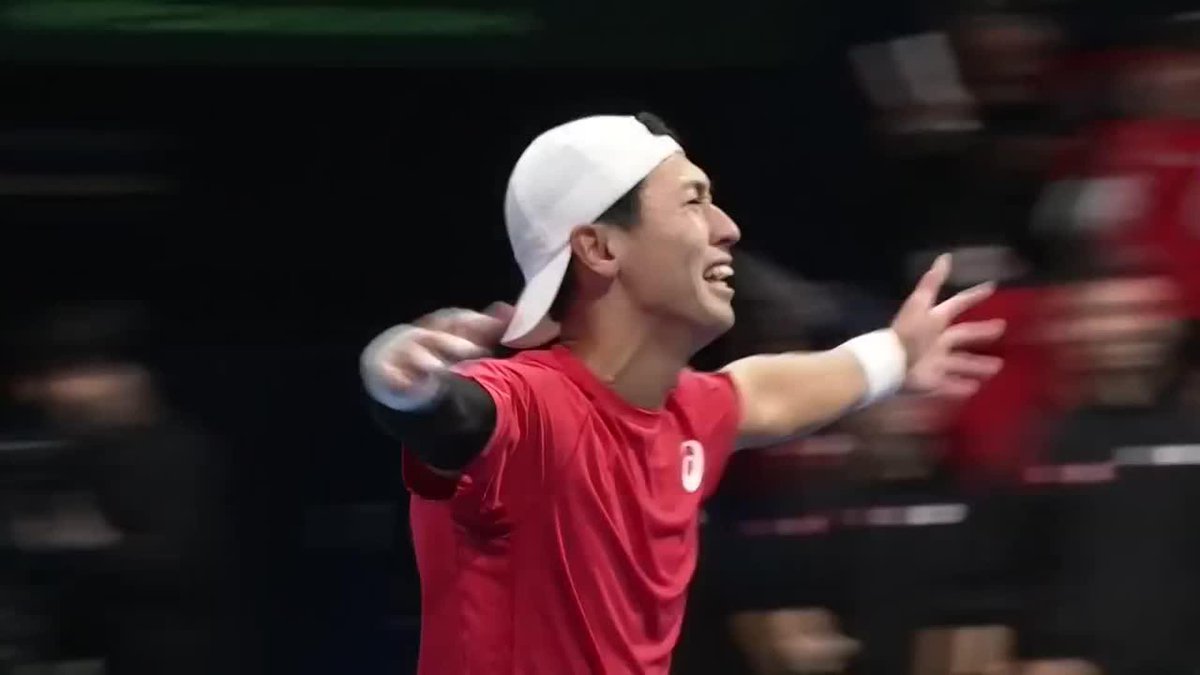 A Tokyo Thriller 🇯🇵 After two hours and 53 minutes, Yosuke Watanuki and Takeru Yuzuki outlast Erler/Miedler 7-6(4), 6-7(8), 6-4 to put Japan one win away from the Qualifiers 2nd Round! 😮‍💨 #DavisCup 日本テニス協会 広報