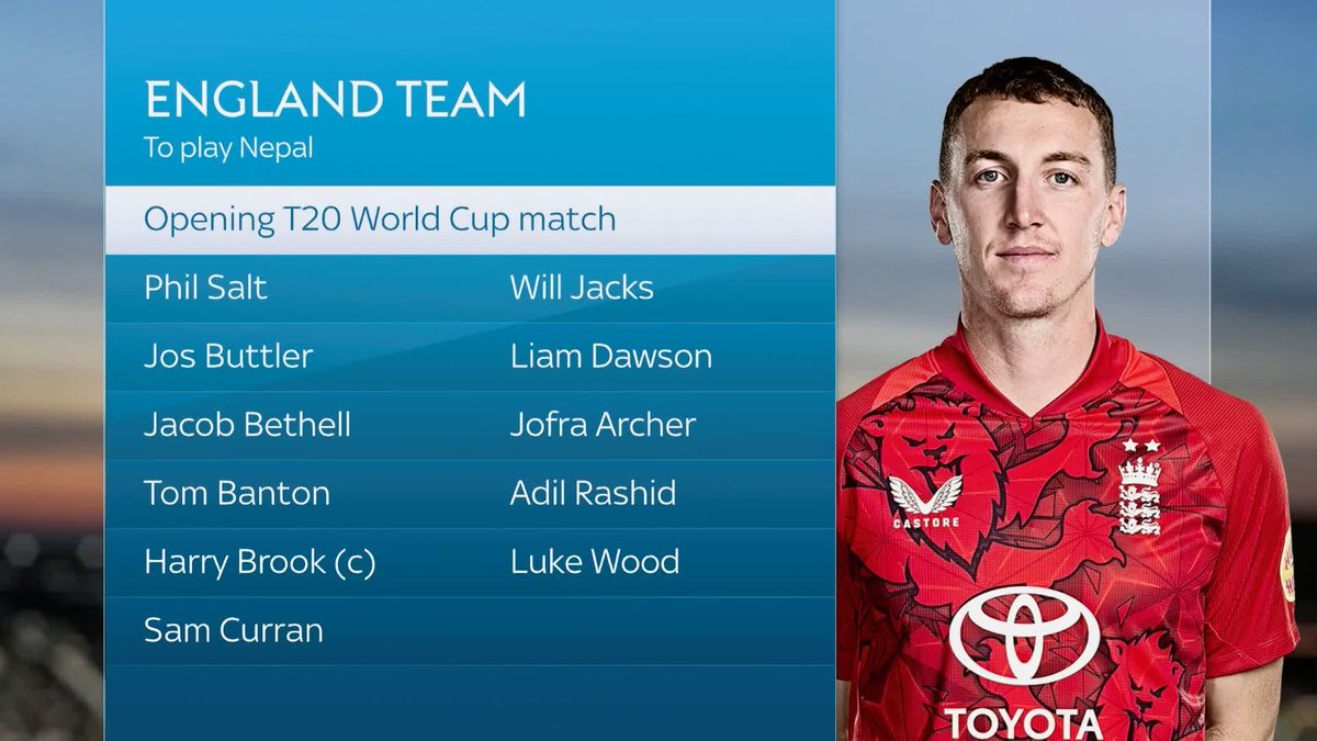 England have announced their team for their opening match of the T20 World Cup against Nepal 🚨🏴󠁧󠁢󠁥󠁮󠁧󠁿