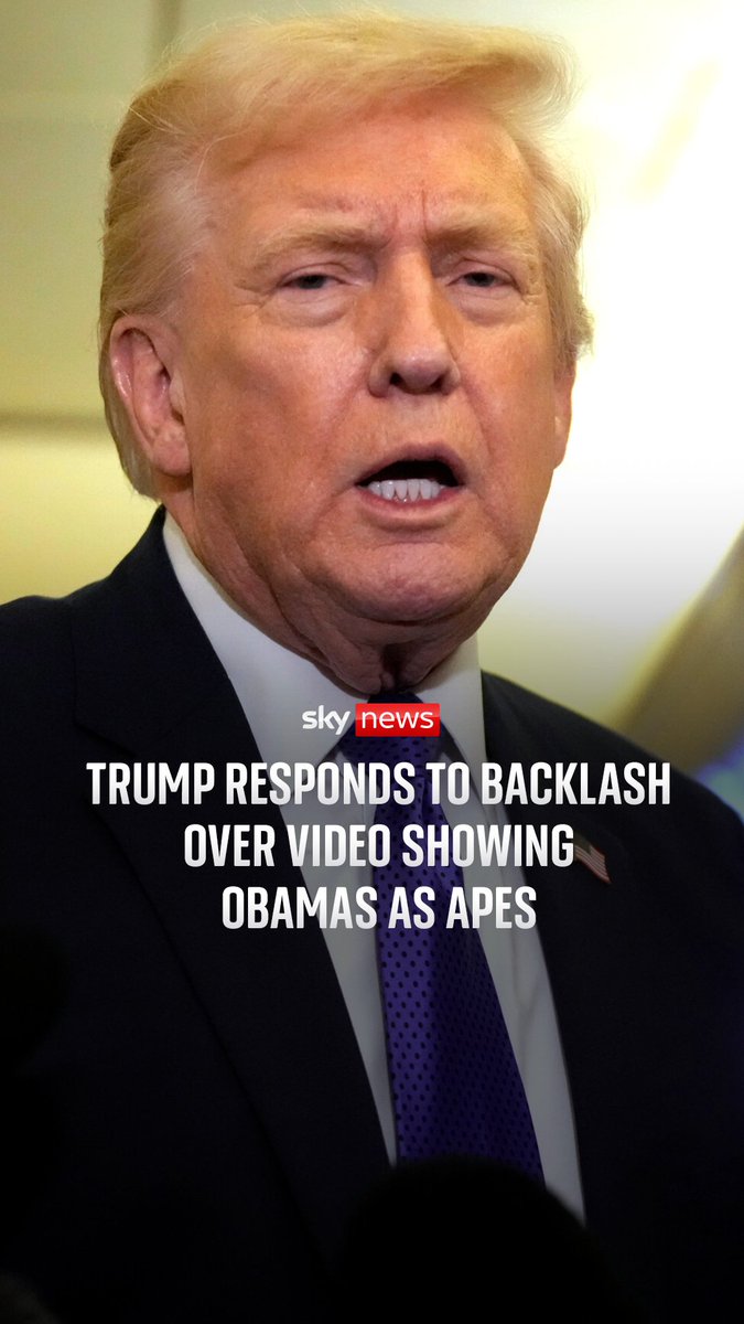 Donald Trump has refused to apologise for a social media post depicting Barack and Michelle Obama as apes, saying he "didn't make a mistake". Read more on this story: