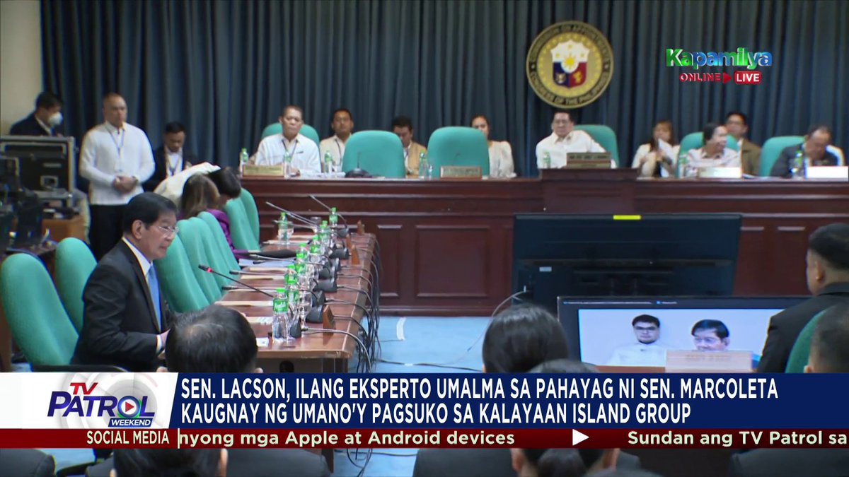 Umalma ang ilang eksperto sa maritime law at national security, gayundin si Sen. Panfilo Lacson sa pahayag ni Sen. Rodante Marcoleta na sa intindi nila ay ipinasusuko niya sa pamahalaan ang Kalayaan Island Group. Giit ng senador, mali ang naging pag-unawa sa kaniyang mga sinabi.