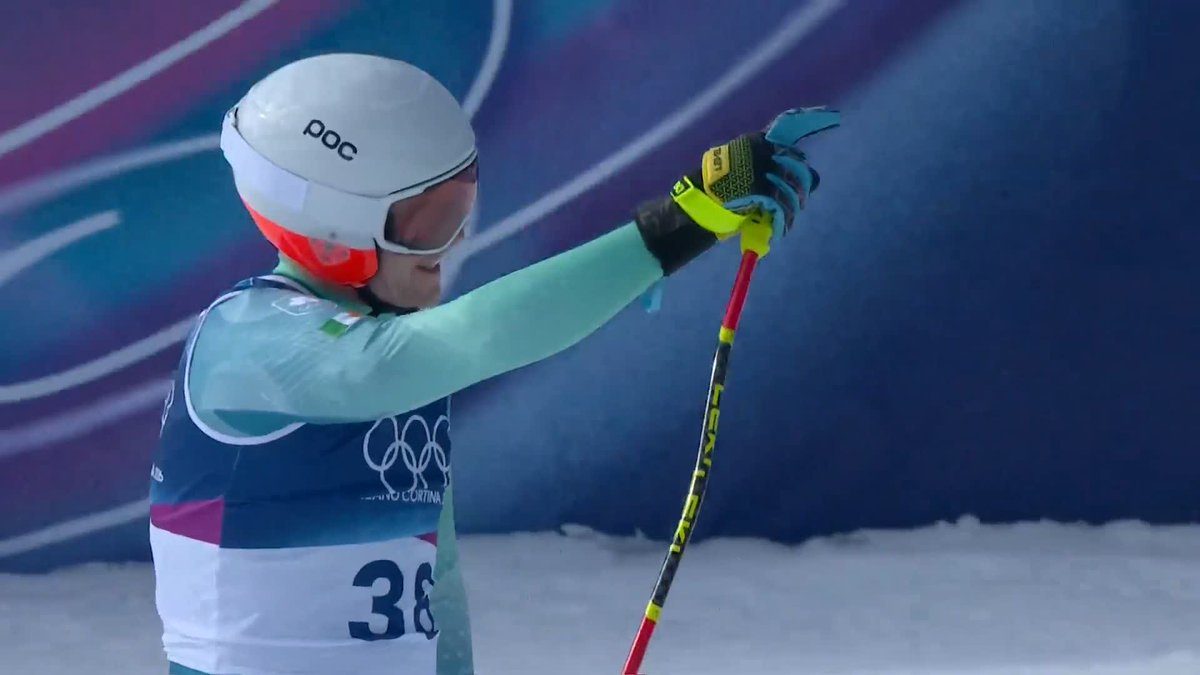 A time of 2:04.40 for Cormac Comerford | Skier in the men's alpine skiing downhill #rtesport #TeamIreland #MilanoCortina2026
