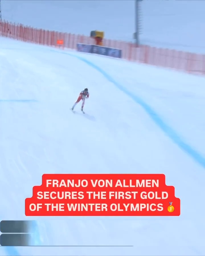 Switzerland’s Franjo von Allmen claims the FIRST GOLD MEDAL of the #WinterOlympics in the men’s downhill with a time of 1:51.61! 🥇