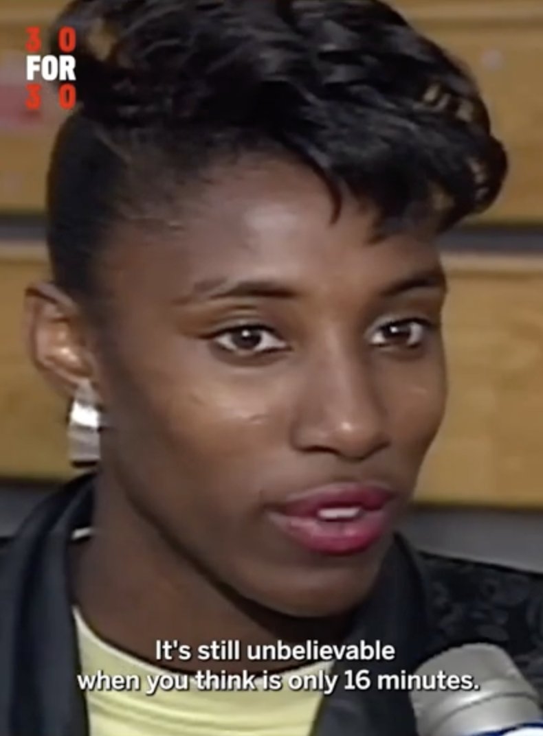 36 YEARS AGO TODAY Lisa Leslie scored 101 PTS (37/56 FG, 27/35 FT) in 16 MINS! 1st Quarter: 49 2nd Quarter: 52 The other team had 23 PTS at the half