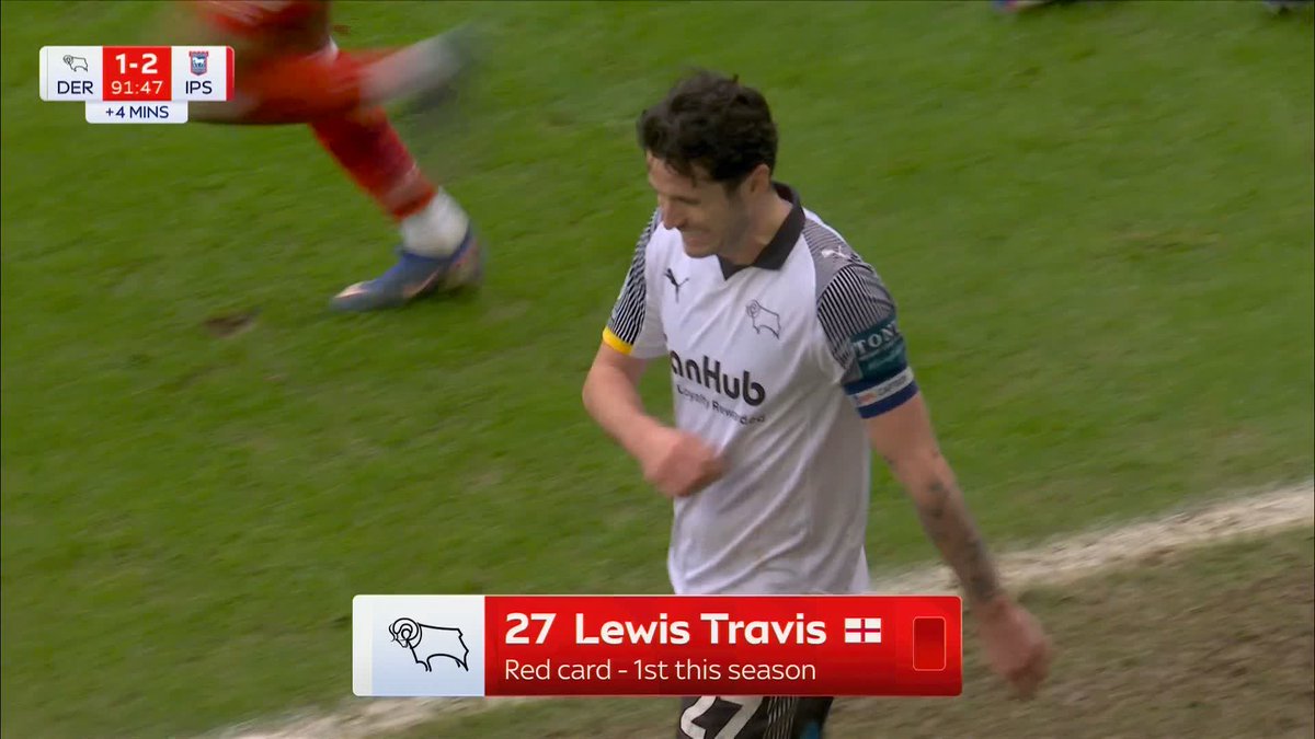 Lewis Travis' day goes from bad to worse! 😳 An own goal and now a red card 🟥