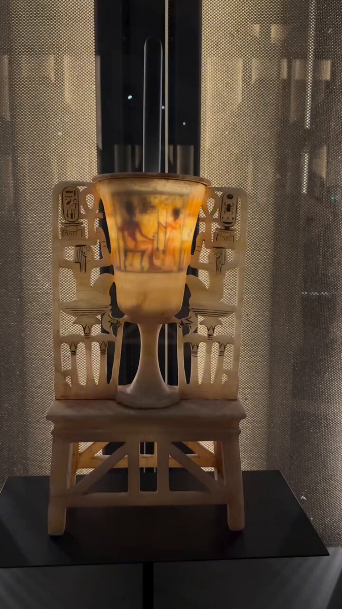 King Tutankhamun's Lotus Cup is stealth art. In daylight it is a simple alabaster lotus. Backlight it and a hidden royal vignette appears. The rim wishes: may your ka live, millions of years, north wind, happiness. Cup, lamp, or afterlife code?
