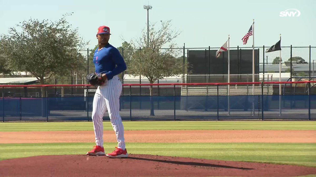 Freddy Peralta on the mound throwing live BP for the first time in Port St. Lucie 🔥