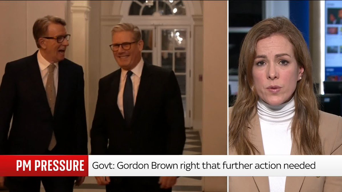 Lord Mandelson committed a "betrayal of his country" by allegedly leaking government secrets to Jeffrey Epstein and putting the UK "at risk", former PM Gordon Brown has said. Sky's @AmandaAkass reports ⬇️ Latest 🔗 📺 Sky 501, Virgin 602 and YouTube