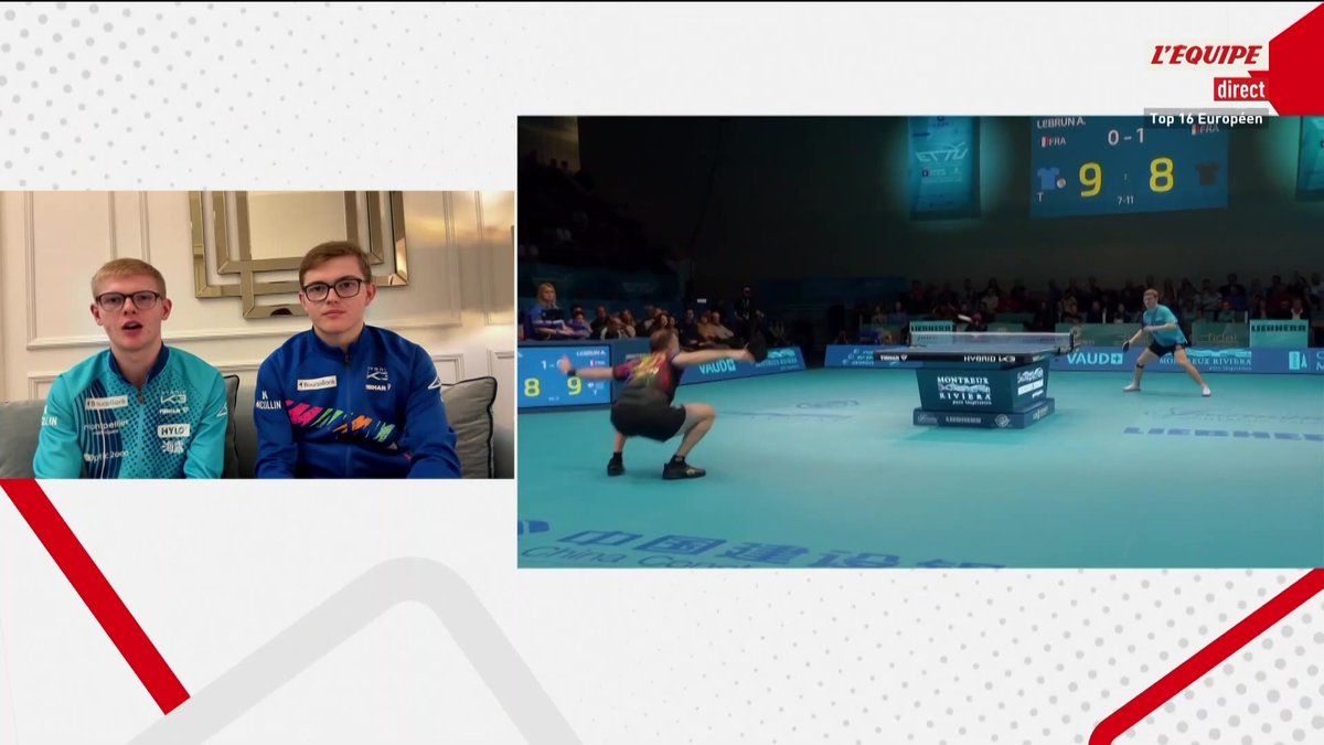 Alexis Lebrun face à Félix Lebrun. Ce sera l'affiche d'une des demi-finales du Top 16 européen de tennis de table, dimanche matin, à Montreux. A suivre sur la chaine L'Equipe #lequipePING