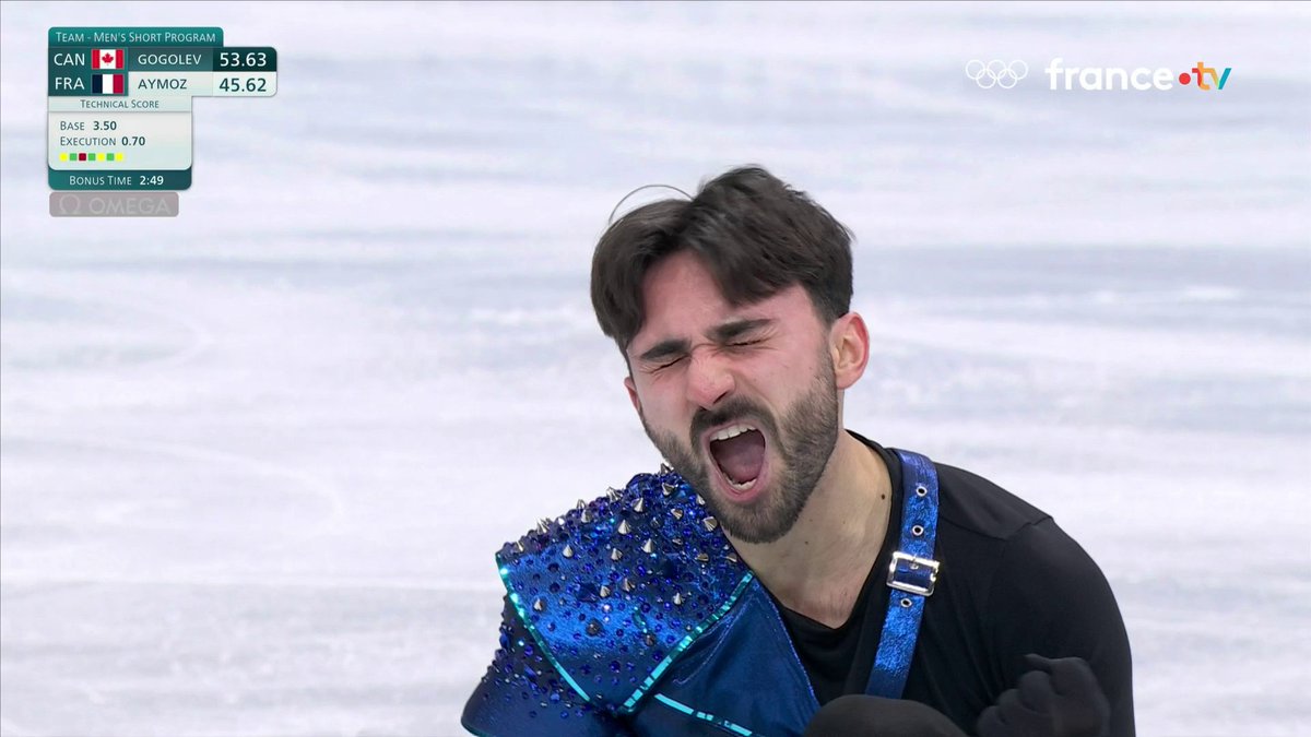 ❄️ #MilanoCortina2026 | 🇫🇷 C'était magique, mais ça n'a pas suffi✨ Malgré l'immense prestation de Kevin Aymoz, l’équipe de France de patinage artistique est éliminée aux portes de la finale par équipes. ➡️ Suivez les JO sur France Télévisions :