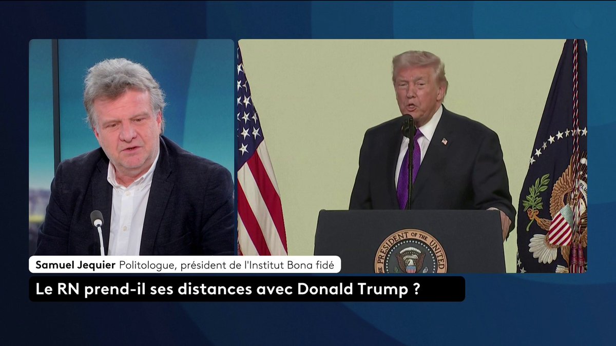 🔴 RN : "Jordan Bardella joue un double jeu : il entretient des réseaux proches du trumpisme tout en adoptant une communication de respectabilité pour s’en démarquer", analyse Samuel Jequier, politologue. #Le23hWeekEnd #canal16