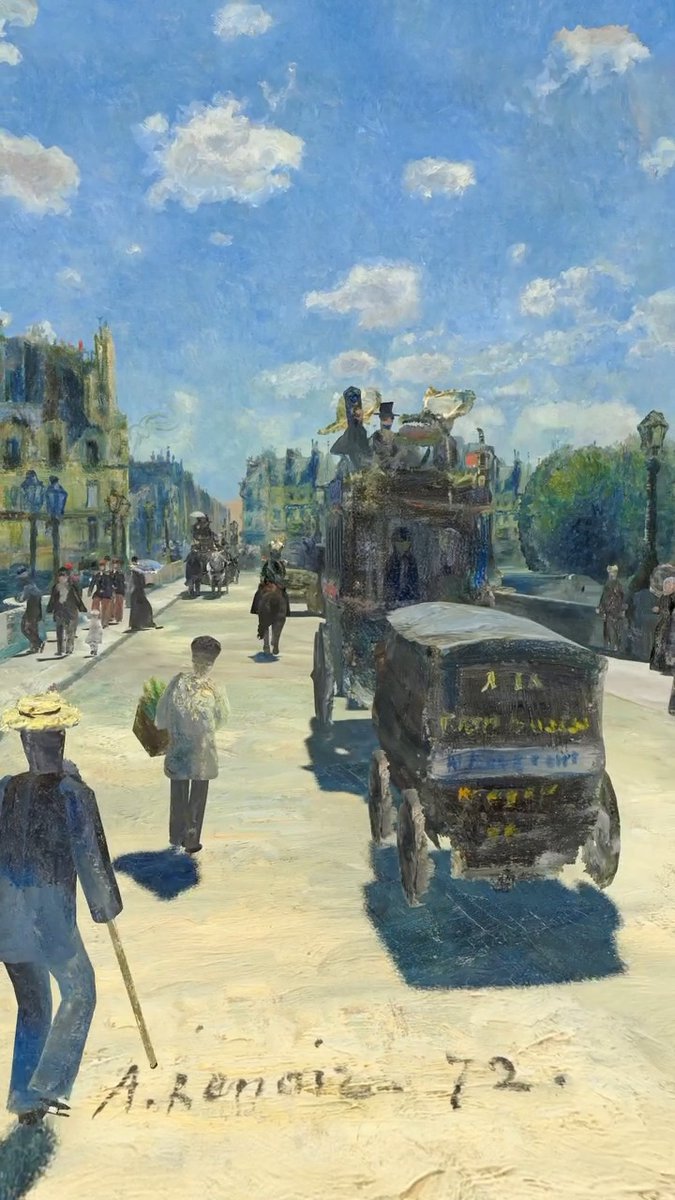 Dreaming of Paris ☀️ This breathtaking view of Pari was painted by Auguste Renoir in 1872. 🎥 Animation designed by Andrey Zakirzyanov (No, this is not AI ❤️)