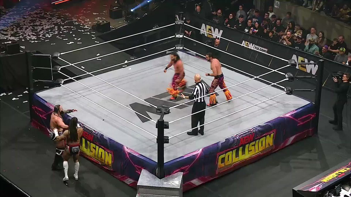 GOA has clearly spent time studying the @YoungBucks' playbook! Watch #AEWCollision on TNT &amp; HBO Max