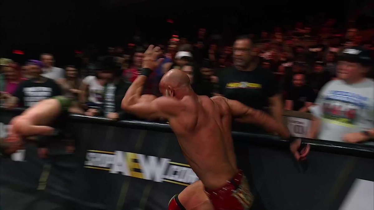 Ciampa gets sent FACE FIRST into the announce desk by Claudio! Watch #AEWCollision on TNT & HBO Max