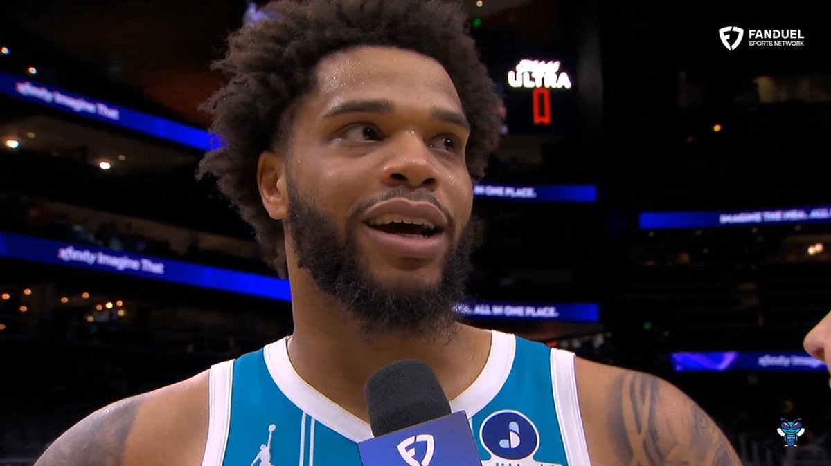🎙️ Miles Bridges on the Hornets' 9-game winning streak: "It means the world, you know, because I've been through a lot with this team. I've been through the lows, I've been to the play-in, and now I think we're at the highest of our highs—and want to keep going."