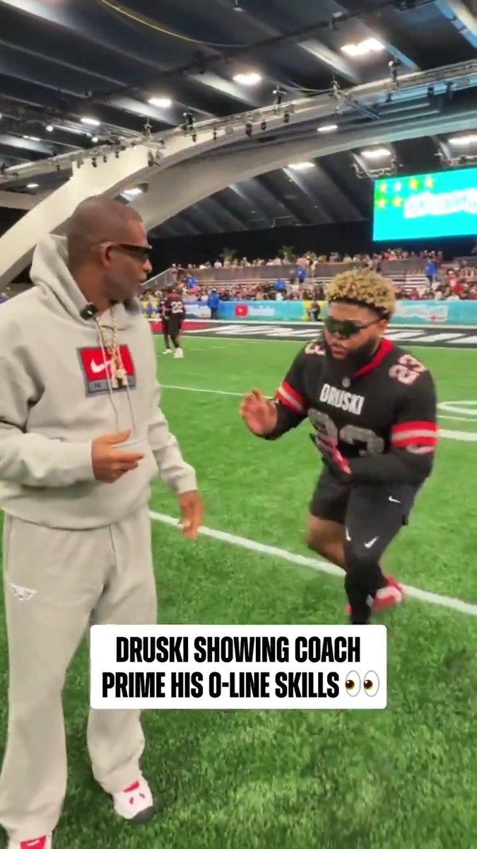 That DRUSKI leg kick looking strong 💪 SB LX Flag Football Game — on NFL @youtube:
