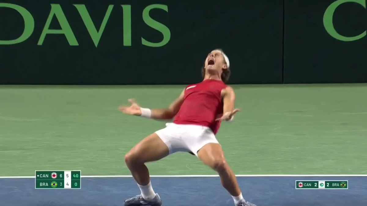 DRAXL DELIVERS 📬 Liam Draxl powers past Gustavo Heide 6-3, 6-4 to send Canada through to the Qualifiers 2nd Round 🇨🇦 #DavisCup Tennis Canada