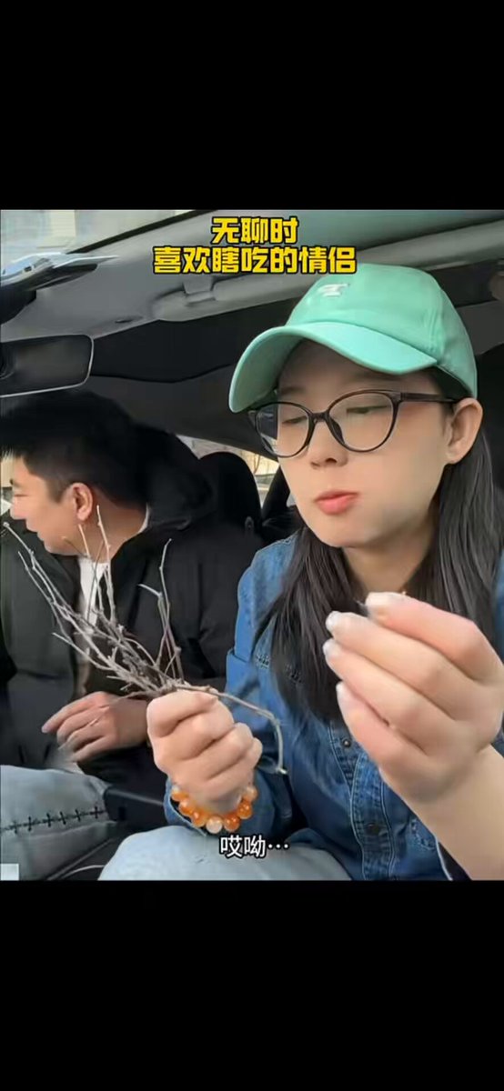 这是饿花眼了吧，居然连树枝都吃！🤣🤣🤣🌝🌝🌝