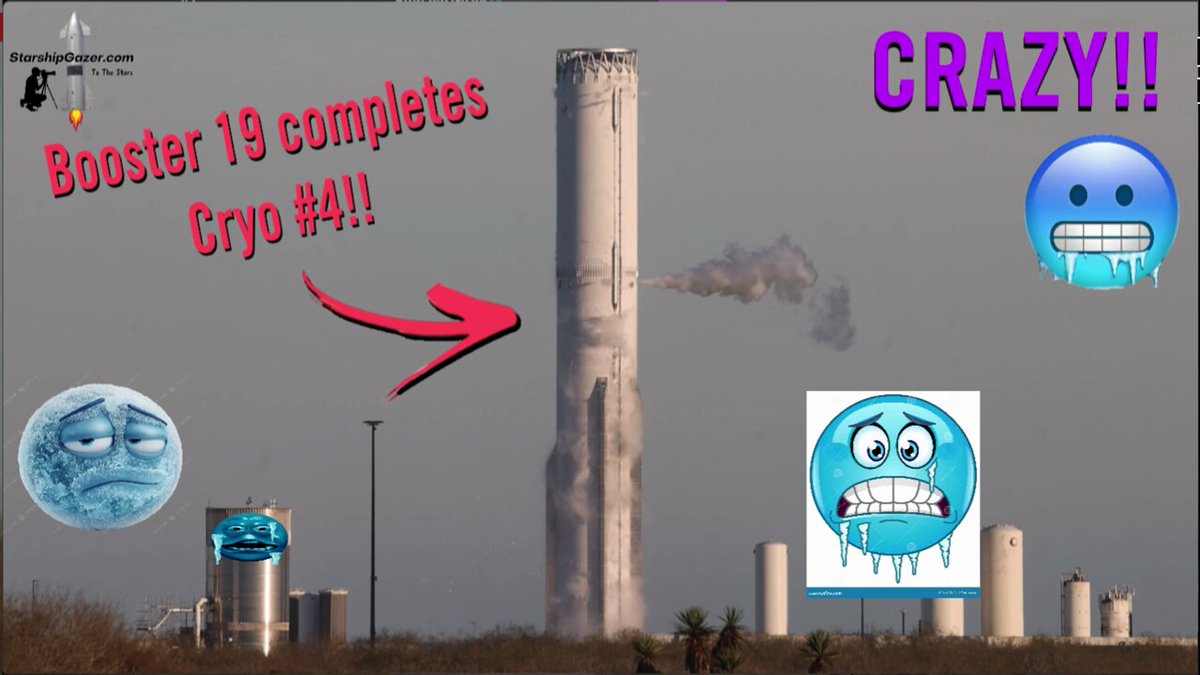 Booster 19 has completed its fourth overall cryo test, with this being its third full cryo test!