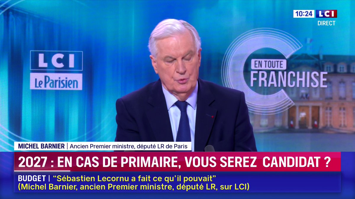 ▶️ Présidentielle 2027 : Michel Barnier candidat ? 🗣️ "Je suis prêt à être utile", affirme Michel Barnier