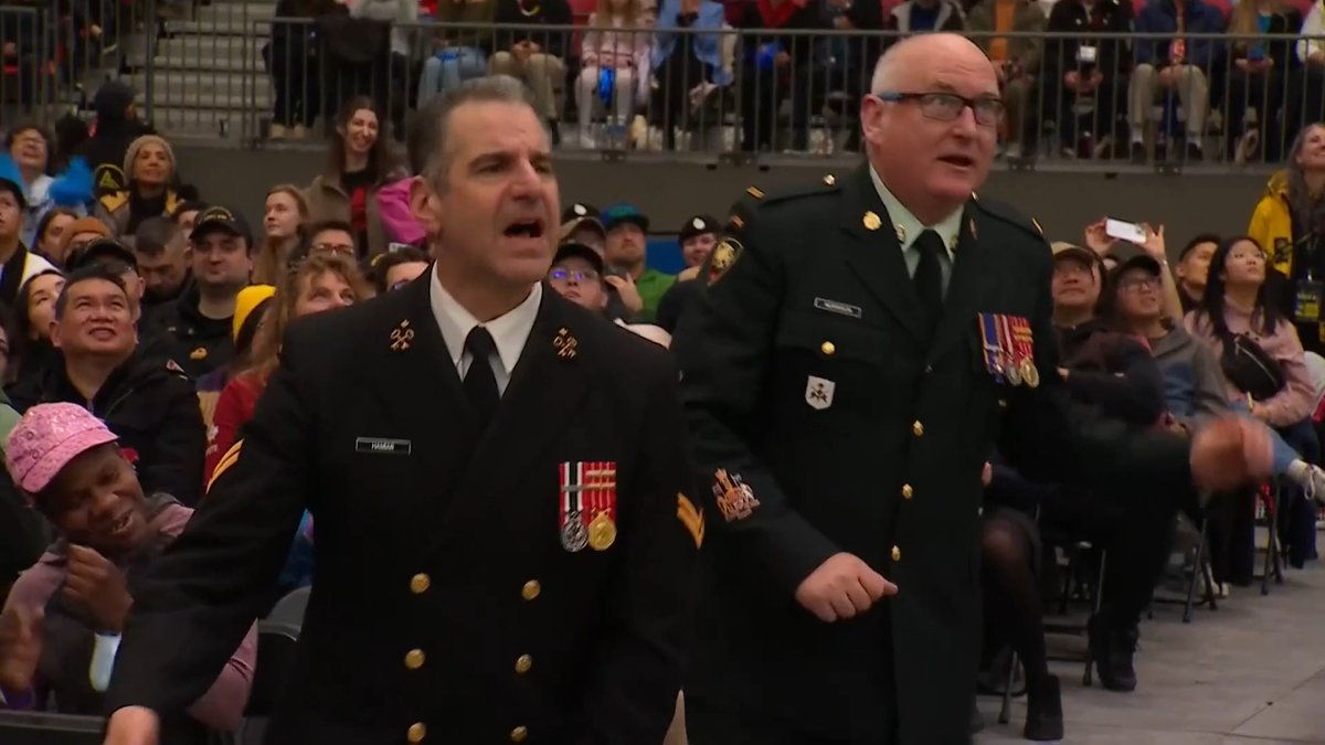 Happy 1 Year Anniversary to the #InvictusGames Vancouver Whistler 2025! Throwback to these two officers embodying the Invictus Spirit and giving it their absolute all at the Opening Ceremony! Beautiful moment! #IAMHere