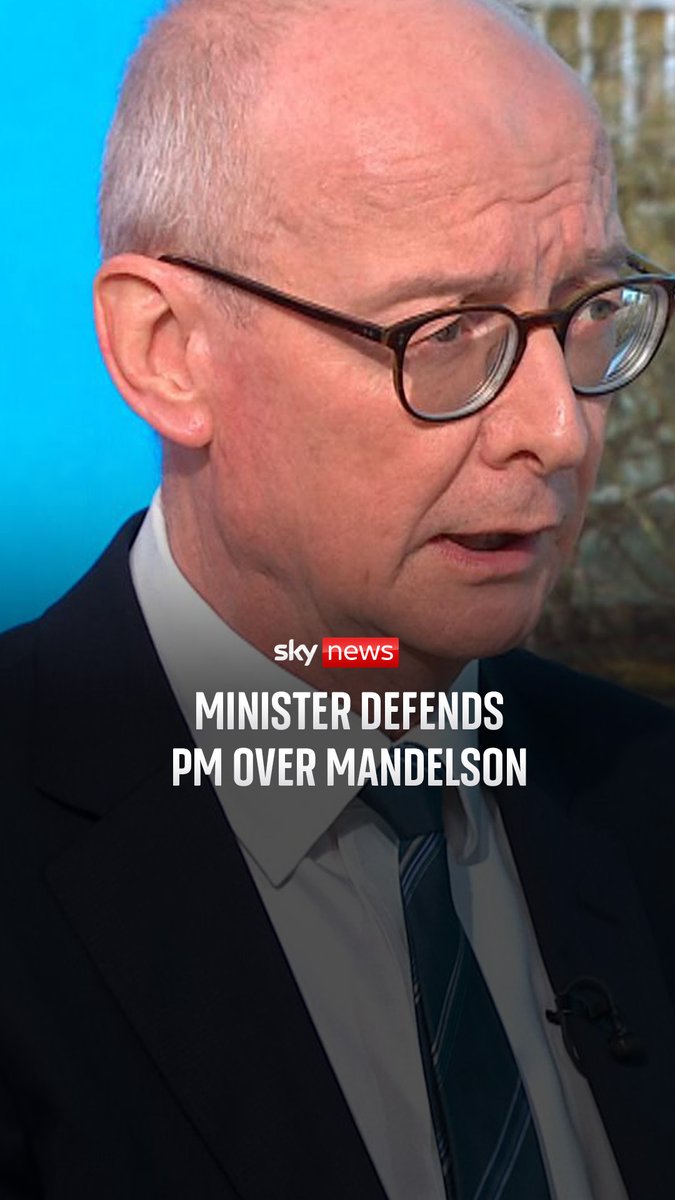 Cabinet minister Pat McFadden has reiterated to Sky's Trevor Phillips that "the prime minister [has] acted in good faith" in terms of his appointment of Peter Mandelson as US ambassador. Read more: