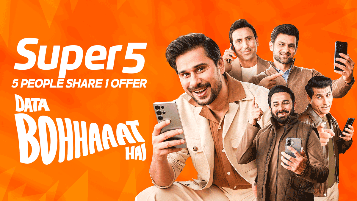 Asal selection tou super 5 ki thi.. Ab share hon gay 200 GB data aur laa-taa'daad calling minutes, poora maheena. Tou abhi *747# milayen aur apni Super 5 banayen 😎 #Ufone #Super5 #LegendsKiSelection