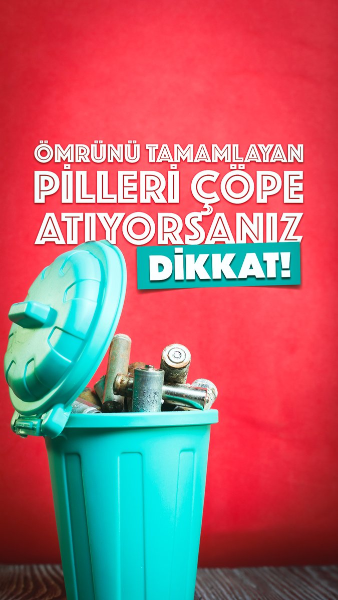 🔋Enerjisi biten, ömrünü tamamlayan pilleri ne yapıyorsunuz? Eğer çöpe atıyorsanız, tehlikenin boyutunu bilmiyor olabilirsiniz. Çünkü, tek bir kalem pil tam 4 metrekare toprağı ve 800 ton suyu zehirliyor.