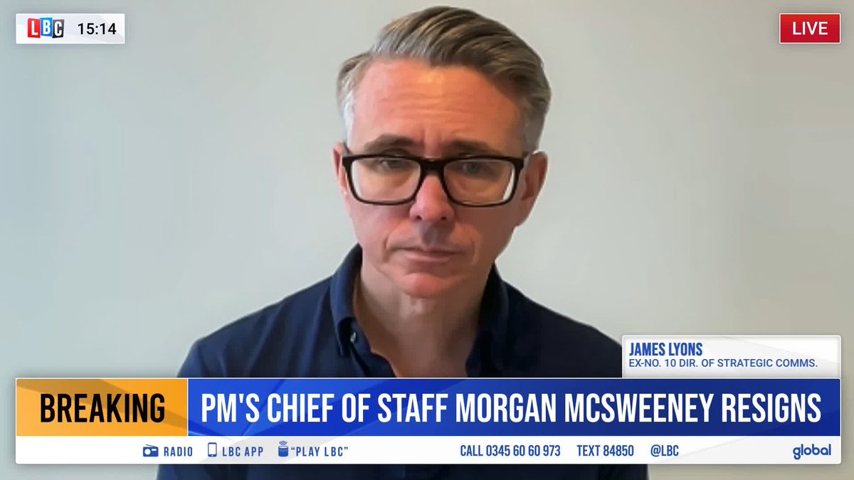'This man brought Labour back from the dead...' Former Downing Street comms director James Lyons explains why he's so shocked by Morgan McSweeney's resignation.