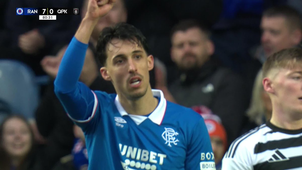Bojan Miovski gets in on the act 🇲🇰 The Macedonian bags Rangers Football Club's seventh goal against Queen's Park 🔵 #ScottishCup