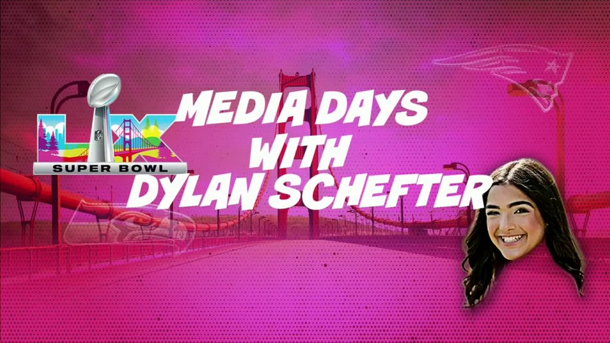 .Adam Schefter reacts to his daughter, Dylan, reporting at Super Bowl LX ❤️