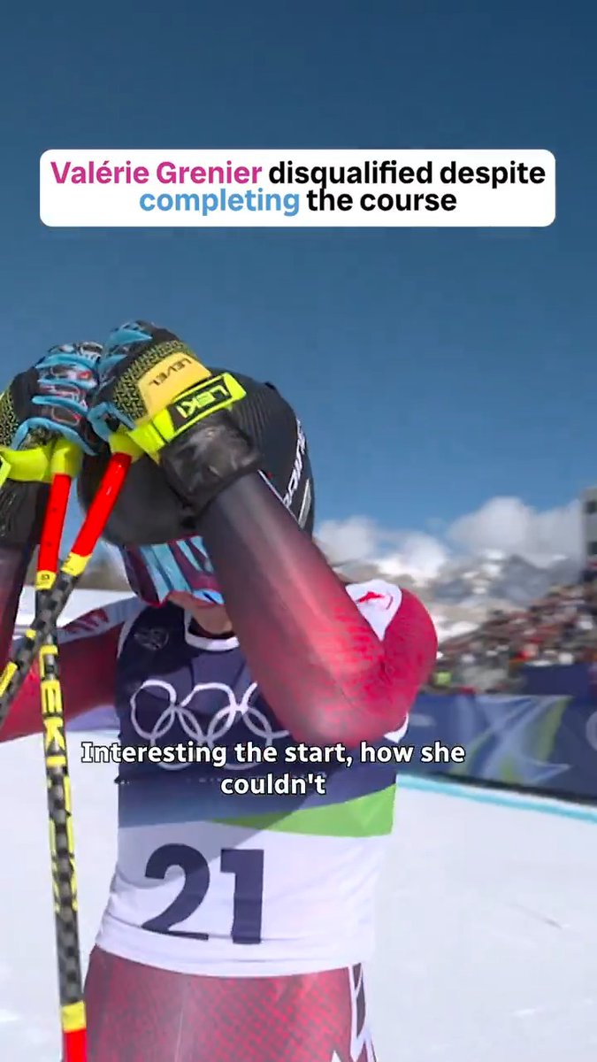 Canada’s Valérie Grenier was DQ’d for not starting within the allotted time limit in the women’s downhill at #MilanoCortina2026