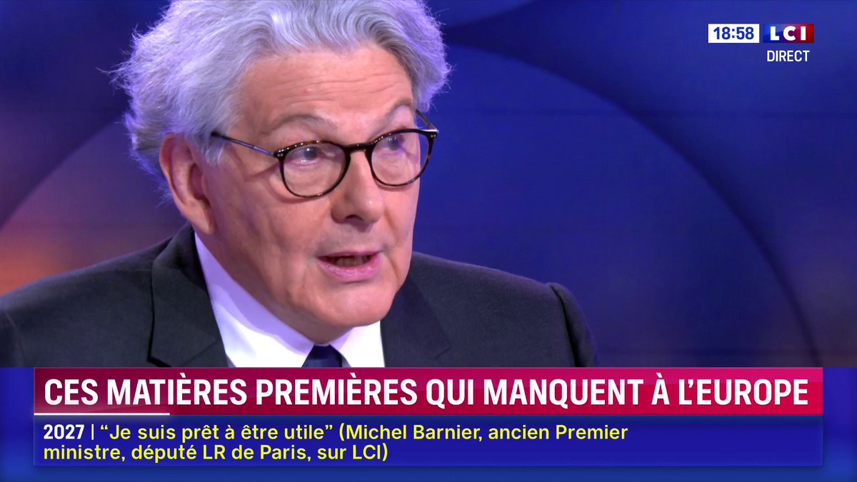🗣️ "Donald Trump essaye vraiment de contrôler le pétrole, (...) et on voit qu'il y a une logique qui est en train de s'installer : pétrole contre terres rares", estime Thierry Breton ▶️ Darius Rochebin