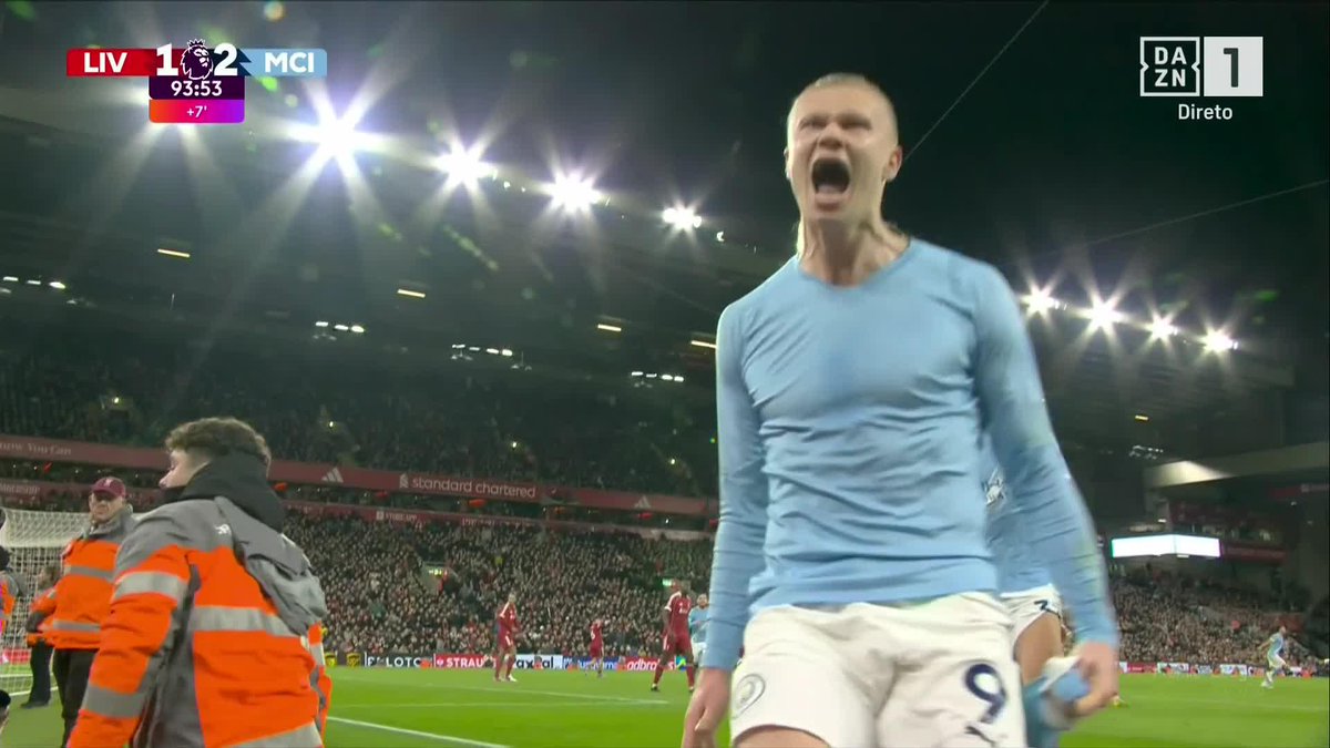 Man City vence em casa do Liverpool nos descontos e segue vivo na luta pelo título!