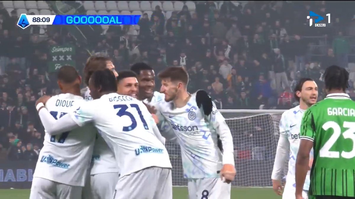 🔥 11’ Sassuolo 0-1 Inter 🔥 28’ Sassuolo 0-2 Inter 🔥 50’ Sassuolo 0-3 Inter 🔥 53’ Sassuolo 0-4 Inter 🔥 89’ Sassuolo 0-5 Inter