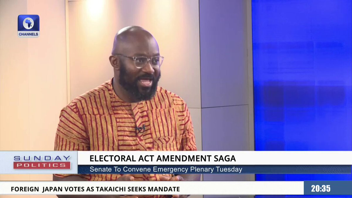 Electoral Act: What the political class seems to be scared of is the power that electronic transmission of results has. It enhances the transparency of the process and also ensures it has a deterrent effect, because the lowest and perhaps weakest link of our entire results management process is at the collation level. That is where results are manipulated. - Samson Itodo, Executive Director, YIAGA Africa #SundayPolitics