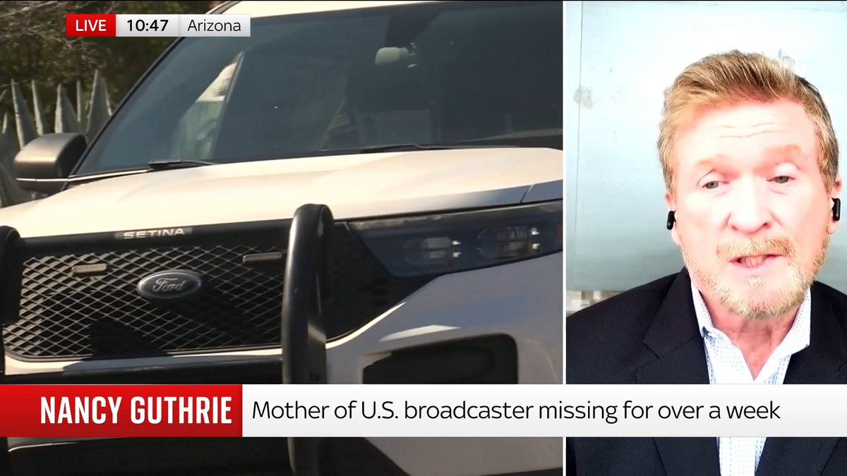 Nancy Guthrie, the mother of U.S. TV host Savannah Guthrie, was last seen at her home in Arizona on 31 January and was reported missing the next day. Ex-FBI agent Dennis Franks discusses the case with @JonathanSamuels. Latest ➡️ 📺 Sky 501 & YouTube