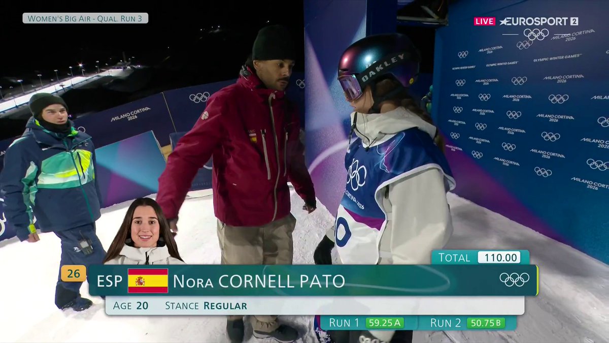 🫡🇪🇸 Todo 𝒖𝒏 𝒉𝒐𝒏𝒐𝒓, Nora 🏂 Nora Cornell lo da todo sus tres saltos, pero finalmente se queda fuera de la final tras clasificar 26ª #MilanoCortina2026