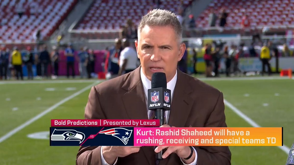 .Kurt Warner boldly predicts that Seattle Seahawks WR Rashid Shaheed will have a rushing, receiving, AND special teams TD in the Super Bowl 😳 NFL GameDay Morning on NFLN